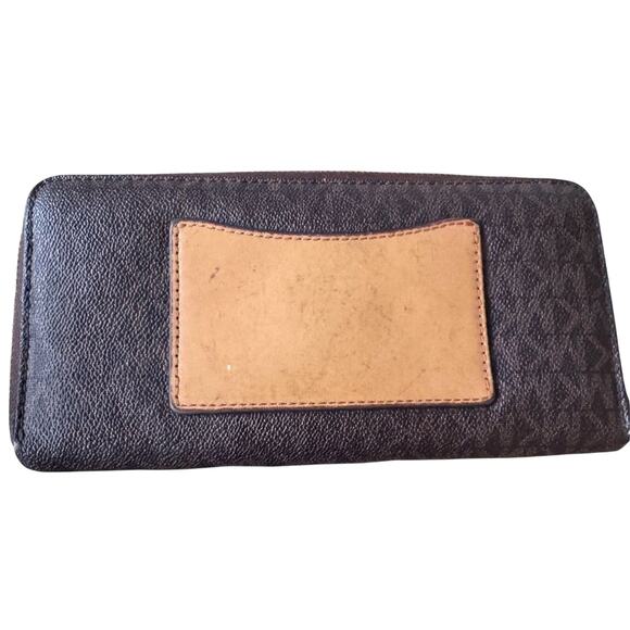 MICHAEL KORS Mercer 'MK' Logo Continental Zip Around Wallet in Brown, Vintage - Picture 2 of 9